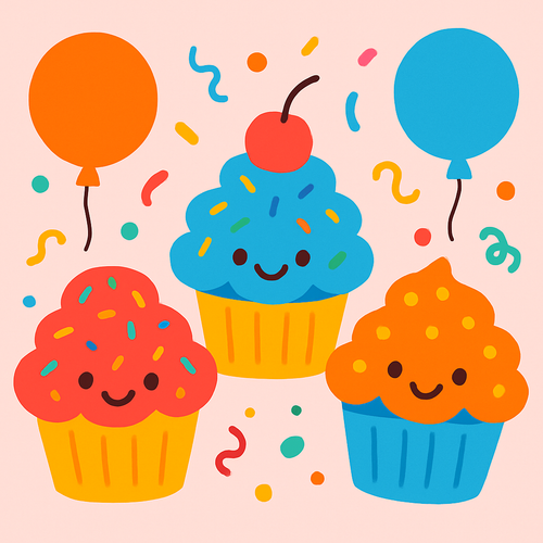 Sweet Cupcake Party - DIY Painting By Numbers Kit