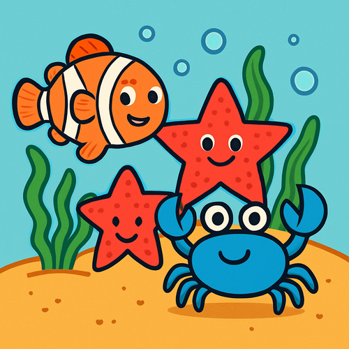 Ocean Friends Party - DIY Painting By Numbers Kit
