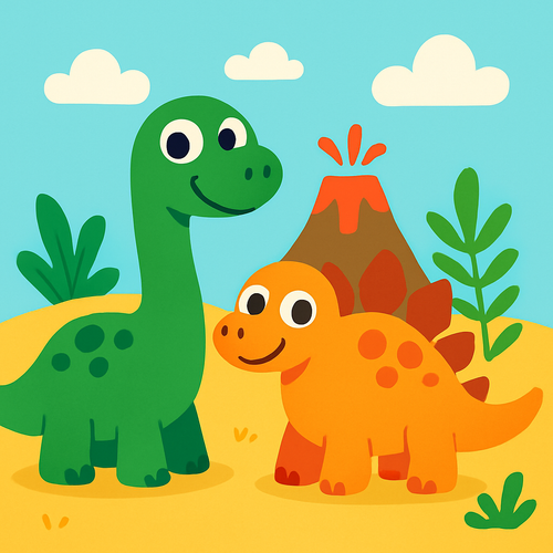 Curious Dinosaur Friends - DIY Painting By Numbers Kit