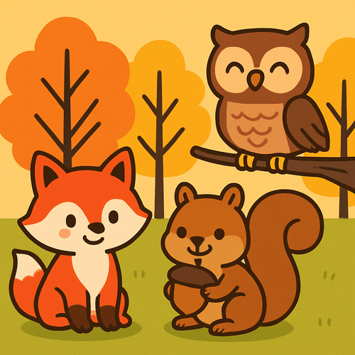 Playful Forest Friends - DIY Painting By Numbers Kit