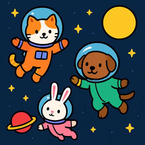 Space Animal Heroes - DIY Painting By Numbers Kit