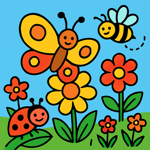 Fantastic Insect Garden - DIY Painting By Numbers Kit