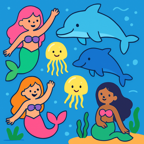 Magical Ocean Creatures - DIY Painting By Numbers Kit