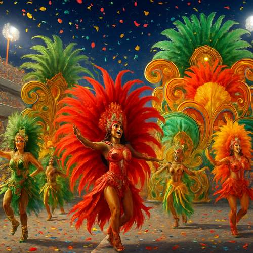 Rio de Janeiro Carnival Parade - Brazil - DIY Painting By Numbers Kit