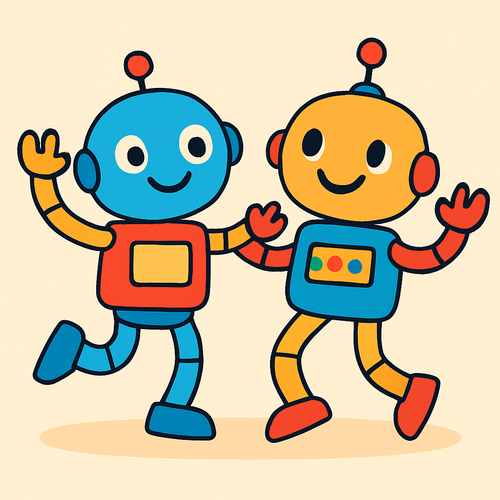 Dancing Robot Buddies - DIY Painting By Numbers Kit