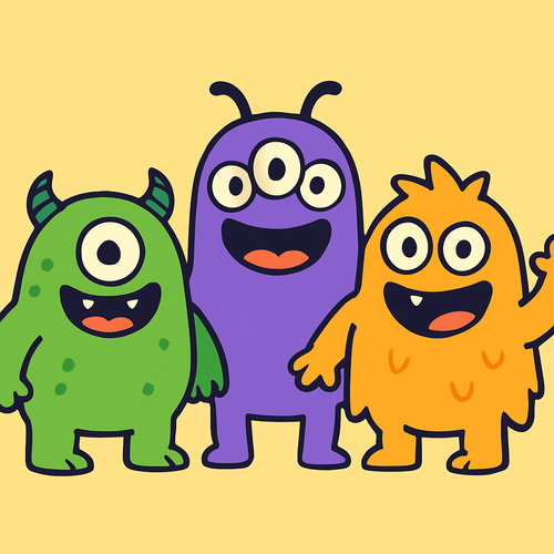 Friendly Monster World - DIY Painting By Numbers Kit