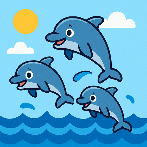 Dancing Dolphins Ocean Scene - DIY Painting By Numbers Kit