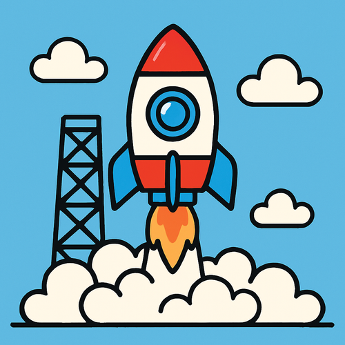 Space Adventure Rocket Launch - DIY Painting By Numbers Kit