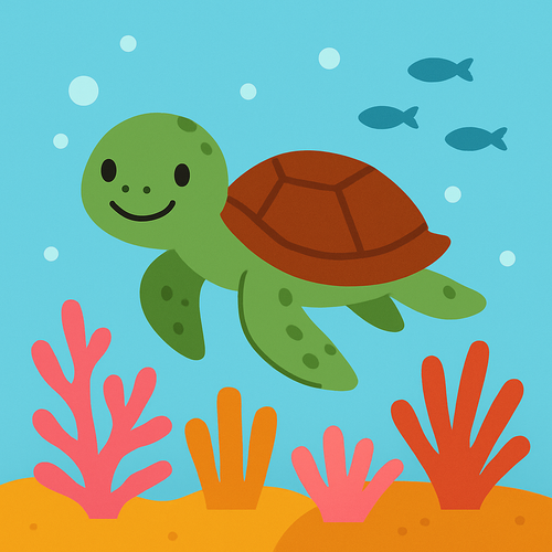 Underwater Turtle Journey - DIY Painting By Numbers Kit