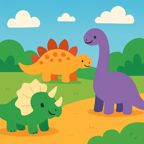 Happy Dinosaur Parade - DIY Painting By Numbers Kit