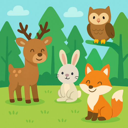 Friendly Forest Frolic - DIY Painting By Numbers Kit