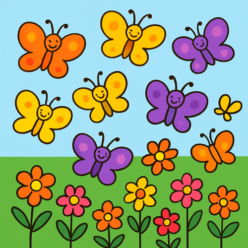 Joyful Butterfly Garden - DIY Painting By Numbers Kit