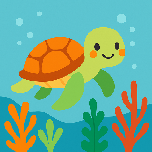 Playful Sea Turtle Adventure - DIY Painting By Numbers Kit