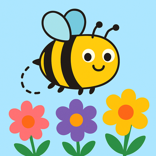 Cheerful Bumblebee Buzzing Flowers - DIY Painting By Numbers Kit