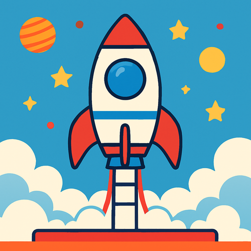 Space Rocket Launch Adventure - DIY Painting By Numbers Kit