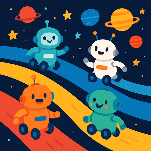 Robot Space Race - DIY Painting By Numbers Kit