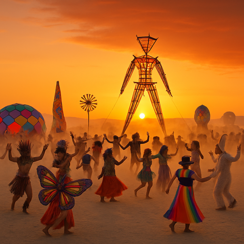 Burning Man Festival - Nevada, USA - DIY Painting By Numbers Kit