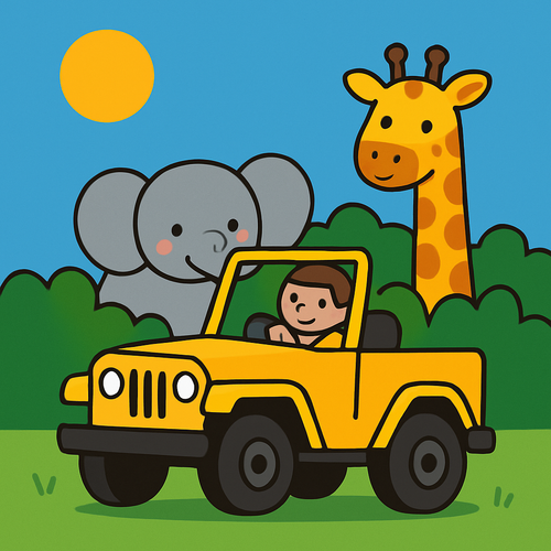 Sunny Safari Ride - DIY Painting By Numbers Kit