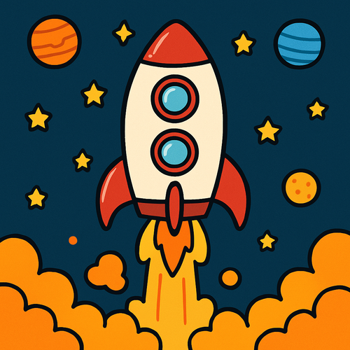 Rocket Science Blast Off - DIY Painting By Numbers Kit