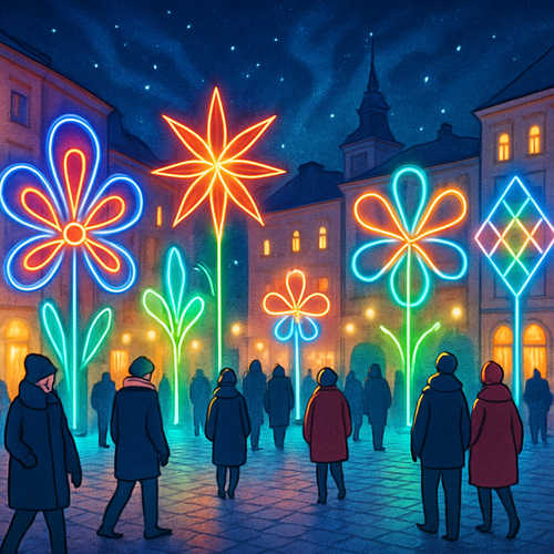 Fête des Lumières - Grenoble, France - DIY Painting By Numbers Kit