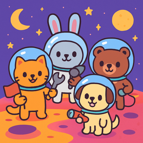 Space Animal Rescue Team - DIY Painting By Numbers Kit