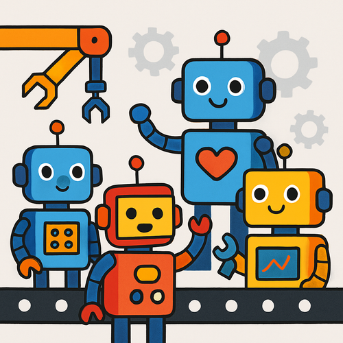 Robot Friends Factory - DIY Painting By Numbers Kit