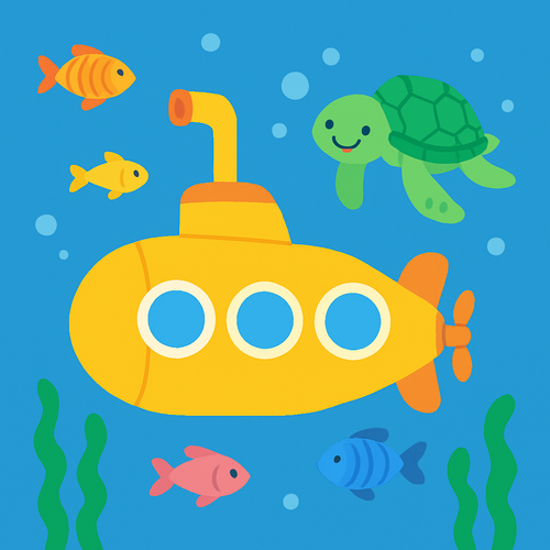 Ocean Explorer Submarine - DIY Painting By Numbers Kit