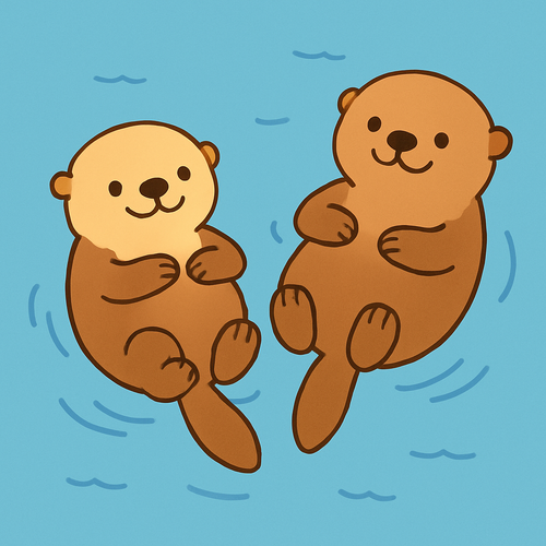 Cute Sea Otters - DIY Painting By Numbers Kit