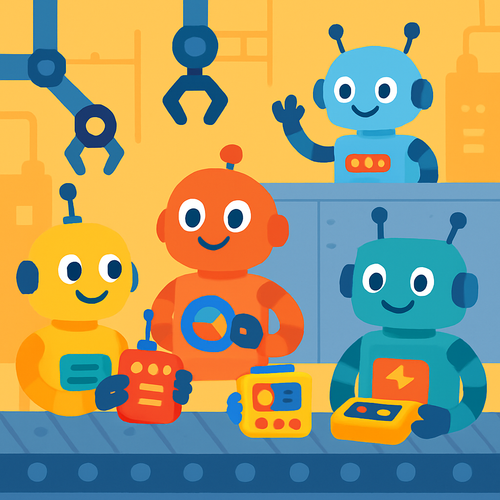 Robot Factory Fun - DIY Painting By Numbers Kit