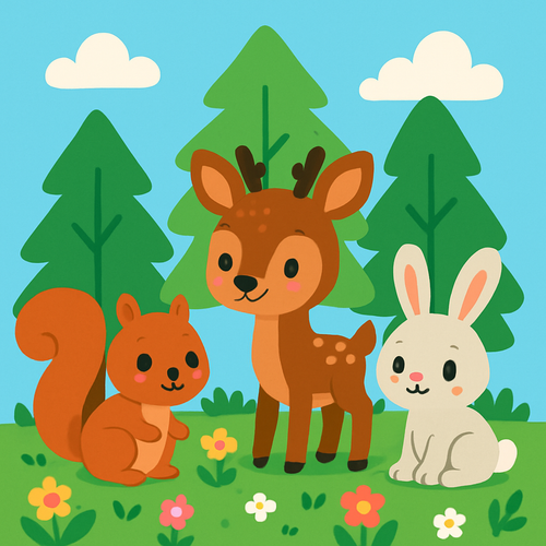 Adorable Woodland Pals - DIY Painting By Numbers Kit