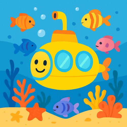 Ocean Explorer Submarine - DIY Painting By Numbers Kit