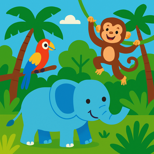 Jungle Animal Safari - DIY Painting By Numbers Kit