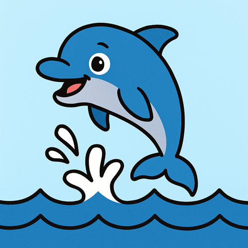 Curious Dolphin Splash - DIY Painting By Numbers Kit