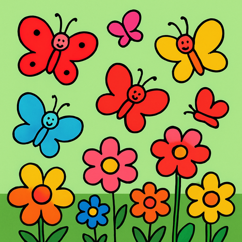 Rainbow Butterfly Garden - DIY Painting By Numbers Kit