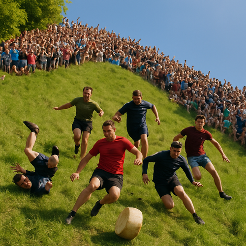 Cooper Hill Cheese Rolling - England - DIY Painting By Numbers Kit