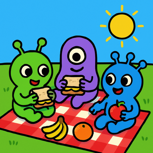 Friendly Alien Picnic - DIY Painting By Numbers Kit
