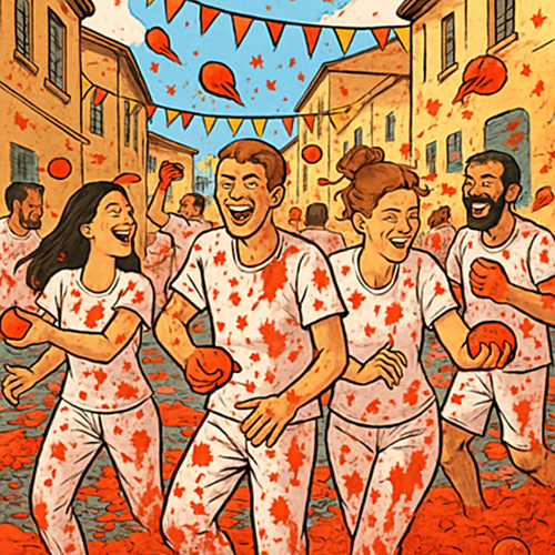 La Tomatina Festival - Spain - DIY Painting By Numbers Kit