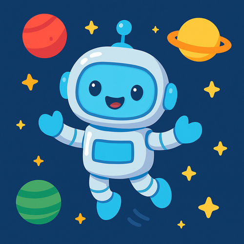 Galactic Robot Adventure - DIY Painting By Numbers Kit