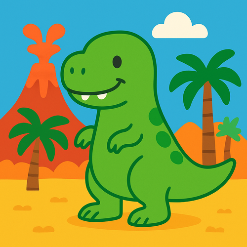 Friendly Dinosaur World - DIY Painting By Numbers Kit