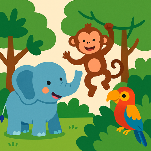 Jungle Safari Fun - DIY Painting By Numbers Kit