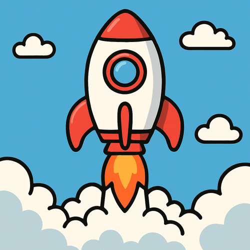 Space Rocket Blast Off - DIY Painting By Numbers Kit