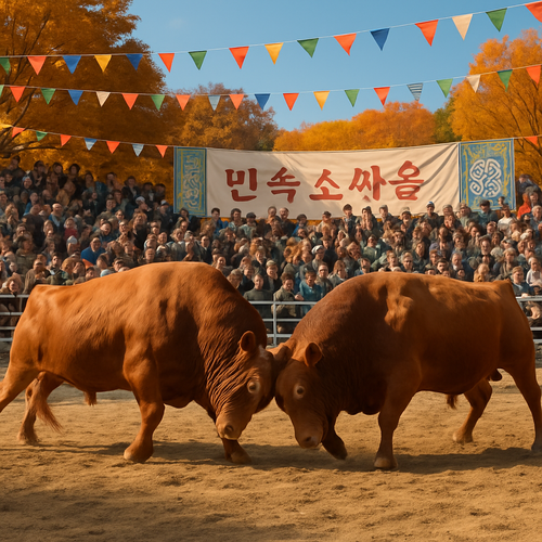 Cheongdo Bullfighting Festival - South Korea - DIY Painting By Numbers Kit
