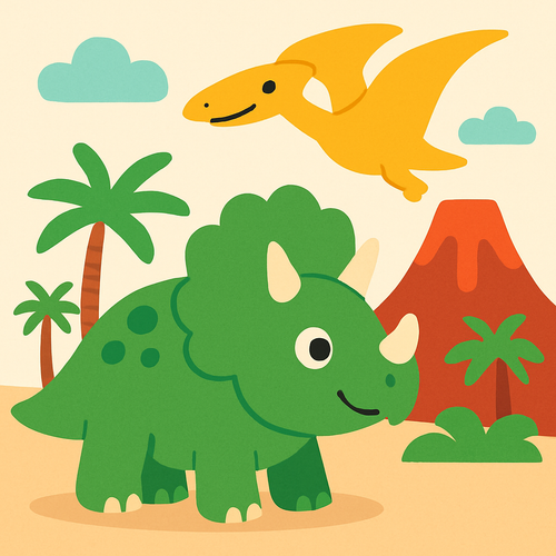 Dinosaur Discovery Time - DIY Painting By Numbers Kit