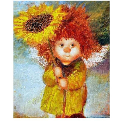 Baby With A Flower - DIY Painting By Numbers Kit