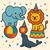 Circus Animal Parade - DIY Painting By Numbers Kit