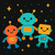 Robot Friends Galaxy - DIY Painting By Numbers Kit Robot Friends Galaxy - DIY Painting By Numbers Kit