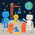 Space Robots Building a Moon Base - DIY Painting By Numbers Kit Space Robots Building a Moon Base - DIY Painting By Numbers Kit