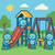Friendly Robots Building a Playground - DIY Painting By Numbers Kit Friendly Robots Building a Playground - DIY Painting By Numbers Kit