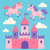 Fantasy Castle with Flying Unicorns - DIY Painting By Numbers Kit Fantasy Castle with Flying Unicorns - DIY Painting By Numbers Kit