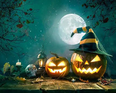 Moonlight Jack O' Lanterns - DIY Paint By Numbers Kit